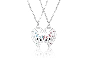 JEYORZY 2 collares colgantes de amistad para niñas, collar de mejores amigas, regalo de cumpleaños ideal para mejores amigas, collar simbólico de amistad para niñas