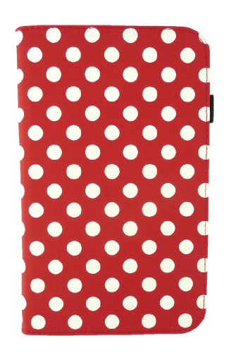 Emartbuy ® Asus Google Nexus 7 2 II Tablet (Aufgelegt Juli 2013) Weiß Stylus + Polka Dots Rot / Weiß Pu Leder Multifunctional / Multi Angle Wallet / Decken / Stand / Typing Fall - 3