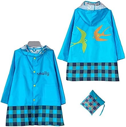 Unisex Kid's Fashion Cute Rain Coat, Cartoon Waterproof Children's Raincoat Rainwear Lightweight for Ages 3-12 Years Old Girls and Boys 4 Size, 3 Color