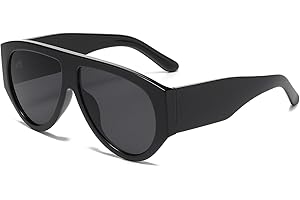 YAMEIZE Oversized Occhiali da Sole Vintage Uomo Donna Anni '70 Grandi Retrò Quadrati Wraparound Occhiali da Sole Telaio Spesso Chunky Protezione UV400