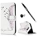 Produktbild BADALink Hülle für Samsung Galaxy S6 Edge Hülle Flip PU Ledertasche Schutzhülle Tasche Handyhülle Cover mit Feder und Magnetverschluss Halter Kartenfächer, Dunkelblau Eingabestift Stöpsel Staubschutz