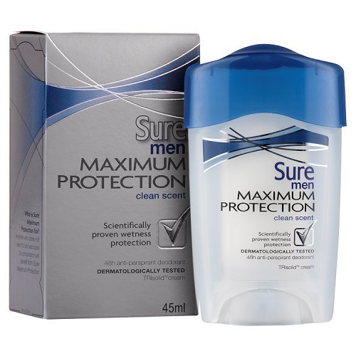 Sure Men Maximum Protection Clean Scent Antiperspirant Deodorant Cream - 45 ml