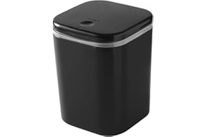 Torytoe Tischmülleimer mit Deckel, Desktop Mülleimer Tischabfalleimer Mini Abfalleimer Plastik Tisch Mülltonne Klein Schreibtisch Papierkorb für Schreibtisch, Badezimmer, Wickeltisch, Küche (Schwarz)