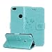 Produktbild Huawei P8 Lite 2017 Hülle, Huawei P8 Lite 2017 Schutzhülle, Alfort Carving Lederhülle Fashion Design Premium PU Leder Hohe Qualität Tasche Case Cover Kasten Abdeckung Wallet für Huawei P8 Lite 2017 5.2" Smartphone Funktion Standfunktion Unterstützte Telefone und Magnetverschluss mit Schmetterling ( Grün )