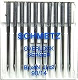 Grosor de la aguja: Nm. 90/14 ZickZackNaehmaschine Z.Z.N. 10 Agujas para máquina de Coser Schmetz Overlock Serger BL x 4N JL x 2 NM. 90/14