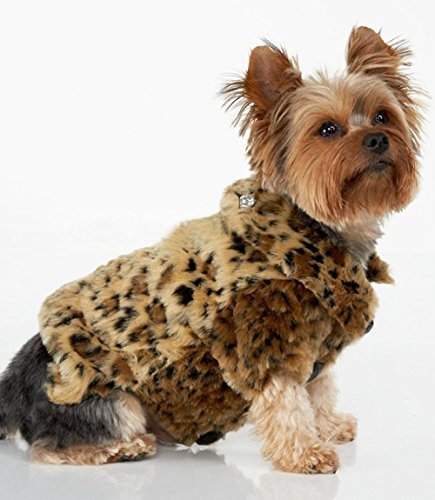 Preisvergleich Produktbild Lanlan Luxus Pet Hunde Fell Leopard Kunstpelz Jacke Winter Kleidung (M)