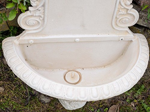 Wandbrunnen Brunnen Gartenbrunnen Garten Waschbecken antik Stil creme weiss - 8