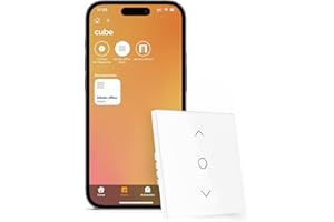 Refoss Przełącznik rolet Wi-Fi z Apple HomeKit, inteligentne sterowanie roletą, Alexa, zegar sterujący z oświetleniem LED, przełącznik żaluzji WiFi, kompatybilny z Siri, Alexa, Google, 1 sztuka