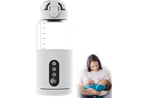 LYPPUL Chauffe Biberon Nomade Portable, 300ML Sac Chauffe Biberon, Chauffe Biberon Nomad Portable Sans Fil, Chauffe Rapide, Chauffe-Lait BPA Gratuit, pour Voyage, Voiture, Avion(Blanc)