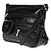 Produktbild Damen Schultertasche Umhängetasche Leder Patchleder schwarz