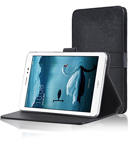 Huawei T1 8.0 Schutzhülle，MYLB slim-Buch PU Leder tasche/case/ hülle/Schutzhülle Abdeckungsstandplatz mit Magnet-Druckknopfverschluss / Stifthalter (For Huawei T1 8.0) (schwarz)