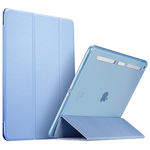 iPad Pro 12.9 (2015 Moell) Hülle, ESR® Auto Schlaf/Aufwachenen Funktion PU Ledertasche mit Translucent Rücken Abdeckung (Silikon Rahmen + Hart PC Zurück) mit Kühlloch Schutzhülle für iPad Pro 12.9 (Blau)