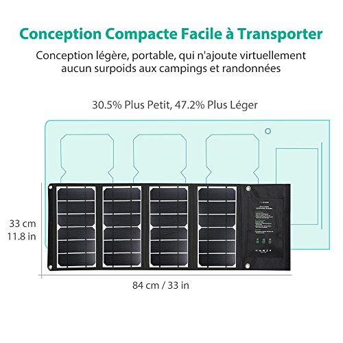 RAVPower 24W Chargeur Panneau Solaire 3 Ports USB 4 illets et Crochets en Acier-INOX et 2 C bles Micro-USB Portable Pliable Puissant Imperm able pour iPhone Androids etc reviews RAVPower 24W Chargeur Panneau Solaire 3 Ports USB 4 illets et Crochets en Acier-INOX et 2 C bles Micro-USB Portable Pliable Puissant Imperm able pour iPhone Androids etc