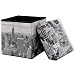 Produktbild [en.casa] Faltbarer Sitzhocker (30 x 30 x 30 cm) zugleich Aufbewahrungsbox - Motiv New York