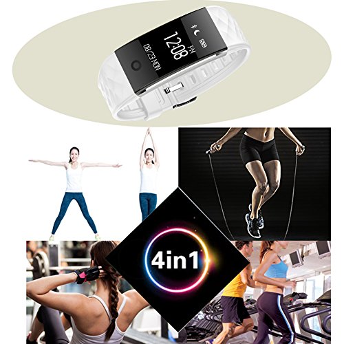 Jcotton Bluetooth Smart Watch IP67 Wasserdichte Smart Armband Herzfrequenz-Monitor Sport Wristband Fitness Tracker Multi-Sport-Modus Gesundheit Monitor Pedometer Anruf Nachricht Erinnerung für IOS Android Phone (weiß) - 8