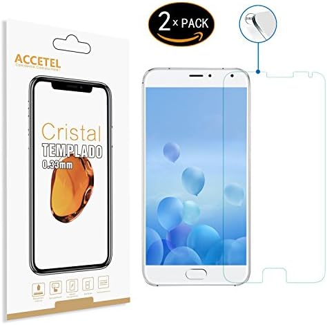 Meizu MX5 Tempered glass screen protector - RE3O® 2 x screen protector tempered glass for Meizu MX5 5,5'' inches, Easy to apply without air bubbles, Elegant round edge 2,5D, Hardness 9H, High transparency