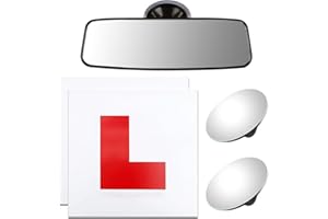 ADDLIVE L Plates Magnetic, 2PCS Fully Magnetic Car L Plates, Learner Plates + Blind Spot Mirrors for Cars + Rear View Mirror for Driving Test & Lessons for Learner Drivers, Adjustable and Universal
