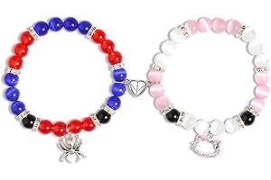 RIXERKOC Braccialetti di amicizia abbinati per coppie di migliori amici, braccialetti di fascino di Spider Kitty, regali di gioielleria per San Valentino e Halloween