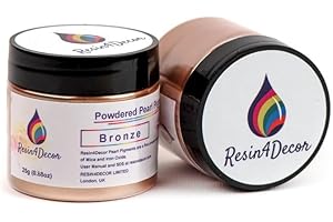 RESIN4DECOR Bronze Pigmento de Mica nacarados en Polvo metálico para proyectos de Resina epoxi, joyería, proyectos de artesanía, Mesa de epoxi, Tablero, Bandeja, Lienzo, Pintura, 25g