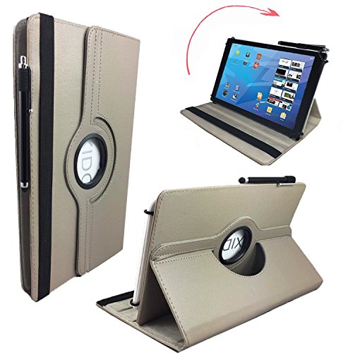 Tablet Tasche für Archos 101b Helium Schutz Hülle Etui Case + Touch Pen - 10.1 Zoll Grau 360?