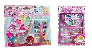 Aashiya trades Real Cosmetic for Little Girls,Kids Makeup Kit for Girls, Kids Play Washable Makeup Set And Nail art box, Best Girl Gifts for 3/4/5/6/7year