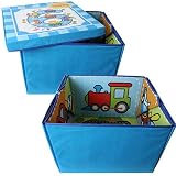 TE-Trend 2 in 1 Spieldecke Spielbox Spieltruhe mit Deckel Aufbewahrung Kinder Mädchen Jungen Spielteppich - 6