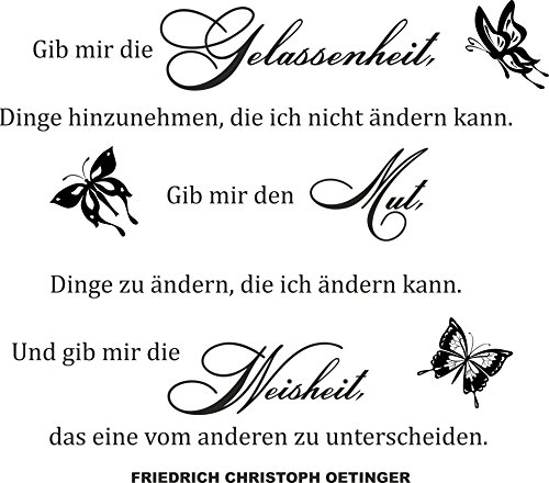 greenluup® wandtattoo Spruch Zitat gib mir die Gelassenheit, Dinge hinzunehmen, die ich nicht ändern kann, den Mut, Dinge zu ändern, die ich ändern kann, und die Weisheit, das eine vom anderen zu unterscheiden WOHNZIMMER SCHLAFZIMMER ARBEITSZIMMER KINDERZIMMER ESSZIMMER - 5