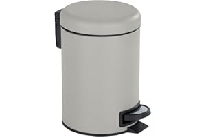 Wenko Cubo con Pedal para cosmética Spiro Blanco 3 l Capacidad: 3 l, Acero, 17 x 25 x 22.5 cm, Taupe