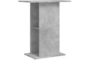 vidaXL Concrete Grey Aquarium Stand with Storage, Engineered Wood, 60.5x36x72.5 cm, Sleek Design, Fits Various Decor Styles