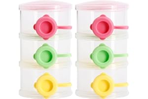 NC WideSmart 2pcs Baby Milk Powder Dispenser,Baby Milk Powder Box Formula Powder Pots,3 Layer Portable Infant Milk Powder Bottle,Travel Portable Milk Powder Storage Container for Outdoor Activities