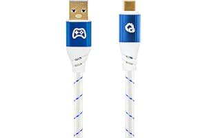 OEHLBACH GAMING New Game Blue - USB Type-A auf Type-C Kabel 10Gbps - Ladeleistung bis 60W - doppelt geschirmt - vergoldete Kontakte - 75cm - Gaming Kabel mit Gewebemantel - blau/weiß
