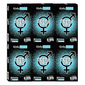 NOTTY BOY Extra Thin Plain Lubricated Condoms - 10 Count (Pack of 6)