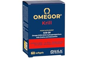 Olio di Krill Omega 3 Puro - OMEGOR Krill 60 Capsule Ricco di Omega-3 EPA e DHA - Senza Retrogusto e Facile da Digerire