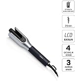 Arzum AR5171 Revolution Pro Otomatik Bukle ve Sa&ccedil; Maşası 25 mm Seramik LCD Ekran Siyah