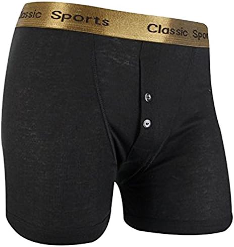 Mens Classic Sports Rib Boxers Black Pack of 6 XXL
