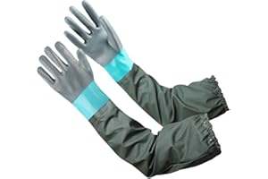 YONG-SHENG Guanti Gomma Lunghi, Industriali Elastici Guanti Lattice Lunghi,Protettivi Lunghi Proteggono le Mani da Olio, Soluzioni Acide e Alcaline, Sostanze Chimiche e Idrocarburi (Verde)