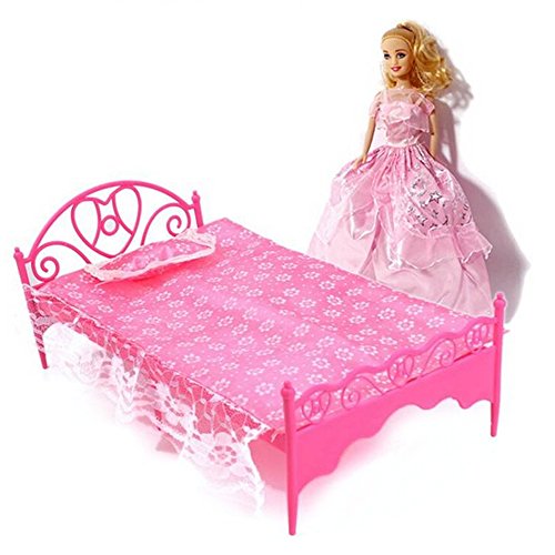 Bluelans Plastic Miniatures Bedroom Furniture Single Bed For