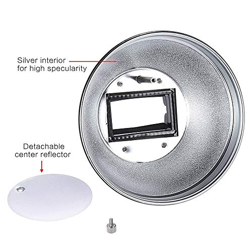 Andoer 5 9   15cm  Argent Dish beaut   Diffuseur w   30 degr  s en nid d abeille pour Neewer Canon Nikon Yongnuo Godox Meike Vivitar Photographie sur l appareil photo flash Speedlite Speedlight