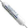 SpringClear Water Gem Compatible In-Line Filter Cartridge with 3/8" Male Stem | Universal Carbon Filter for Fridge Water Dispenser and Ice Maker with Scale Reduction | Drinking Water Filter for Kitchen Tap Undersink Water Filter System