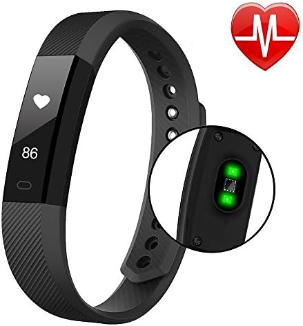 Smart Bracelet with Heart Rate Monitor - TopYart ID 115HR Wristband 0.86 OLED Point Touch Screen Bluetooth Call Remind Remote Self-Timer Life Waterproof Calorie Counter Wireless Pedometer Sport Sleep Monitor for Android iOS Phone