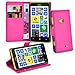 Produktbild Cadorabo Hülle für Nokia Lumia 625 Hülle in Cherry Pink Handyhülle mit Kartenfach und Standfunktion Case Cover Schutzhülle Etui Tasche Book Klapp Style Cherry-Pink