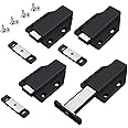 Tsudoku Push Latch Heavy Duty 4 Pack Push to Open Cabinet Hardware Magnetic Contact Latches for Door Push Black