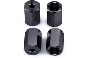 ZHRCFUN Lot de 4 adaptateurs de moyeu hexagonal de 5 mm à 7 mm (+10 mm) pour camion WPL D12 1/10 RC 1/24 SCX24