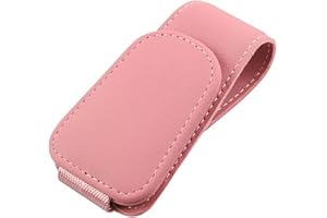 Diyxisk Bbrillenhalter für Auto,1 Stück Sonnenbrillenhalter,Sonnenblende Brillenclip,mit Magnetischer Leder Ticket Clip(Rosa)