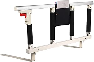 ‎SWOCIRO Swociro Faltbare Bettgitter-Sicherheits-Seitenschutz für ältere Menschen, Erwachsene unterstützen Griff Schutzgeländer-Handicap-Bettgeländer Krankenhaus, Mit Aufbewahrungsbeutel (Weiß, 96x40cm)