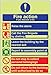 Produktbild vsafety 12024 au-g Fire Action Sign Fire Action, Campingplatz/Assembly Point, Glow in the Dark 1 mm Kunststoff, Porträt, 200 mm x 300 mm, blau/grün/rot