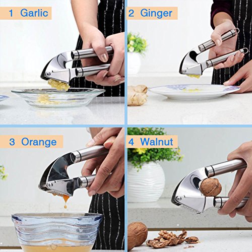 IDEALEBEN Edelstahl Knoblauchpresse Walnussknacker Ingwerpresse - 4