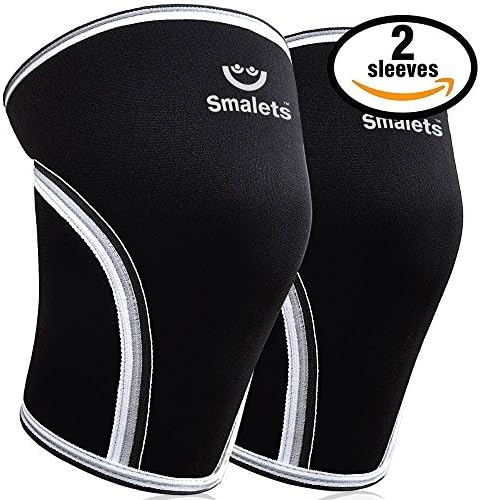 Smalets Knee Sleeves Only For Men – 7 mm Neoprene Compression Support For Weightlifting & Powerlifting, Crossfit & Squats – Knee Brace For the Best Running - 15 Months Warranty (Black, XL)