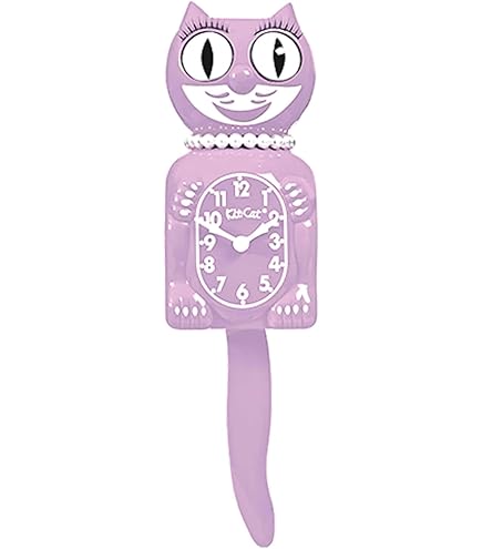 Kit-Cat Clock® Limited Edition Pastel Lila - Iconische retro kattenklok met bewegende ogen en staart, op batterijen werkende wandklok, gemaakt in de VS, perfect voor huisdecoratie, moderne klok uit Kit-Cat Clock® Limited Edition Pastel Lila - Iconische retro kattenklok met bewegende ogen en staart, op batterijen werkende wandklok, gemaakt in de VS, perfect voor huisdecoratie, moderne klok uit