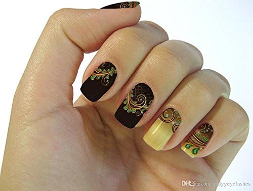 3D Nail Art Stickers Water Decals UV Acrylic Tips Decoration Gold Sticker